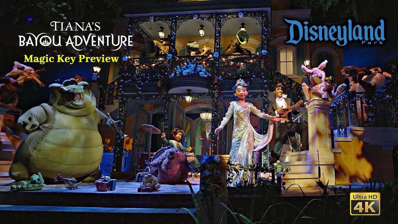 Tiana's Bayou Adventure On Ride Low Light 4K POV with Queue Disneyland 2024 10 22