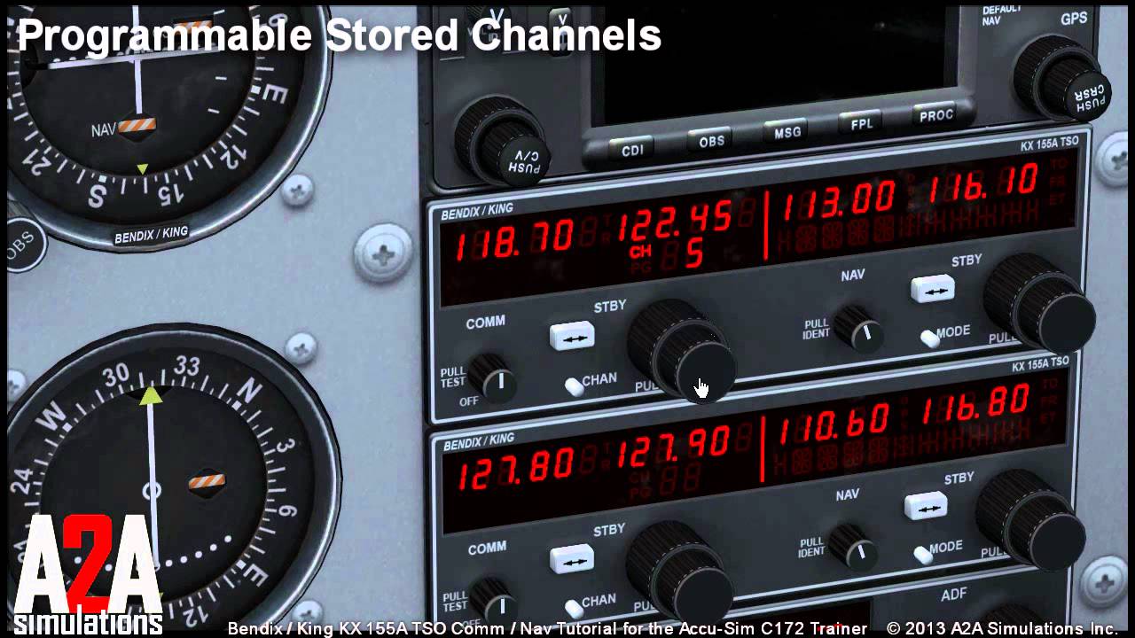 A2A C172 Avioncs Tutorials:  Bendix King Nav/Com COMMUNICATIONS