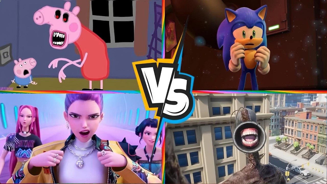 PEPPA PIG.EXE 🆚Siren Head 🆚Kpop demon hunter 🆚Sonic  🎶 Tiles Hop EDM Rush