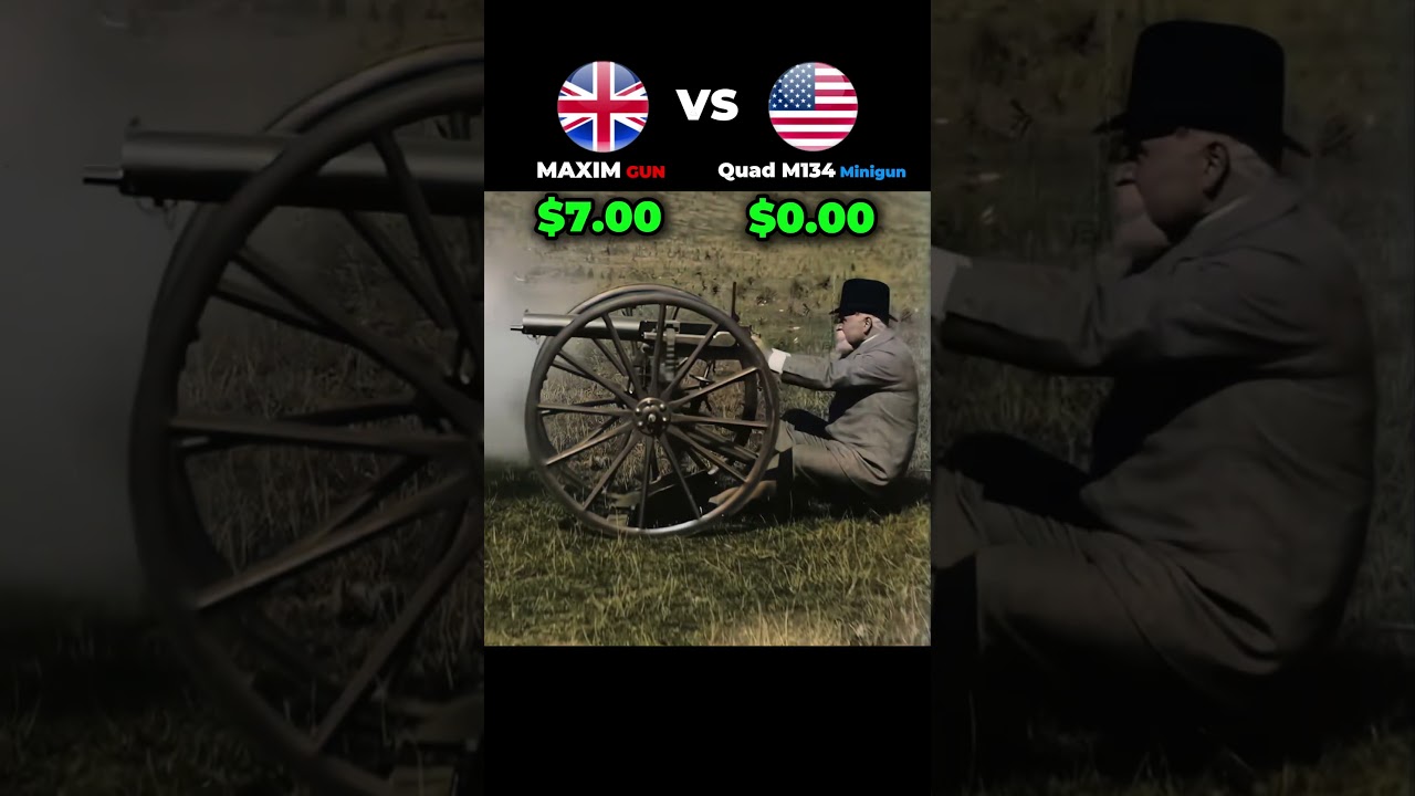 Insane Cost Per Shot Gap - UK Maxim Gun  vs Quad M134 Minigun