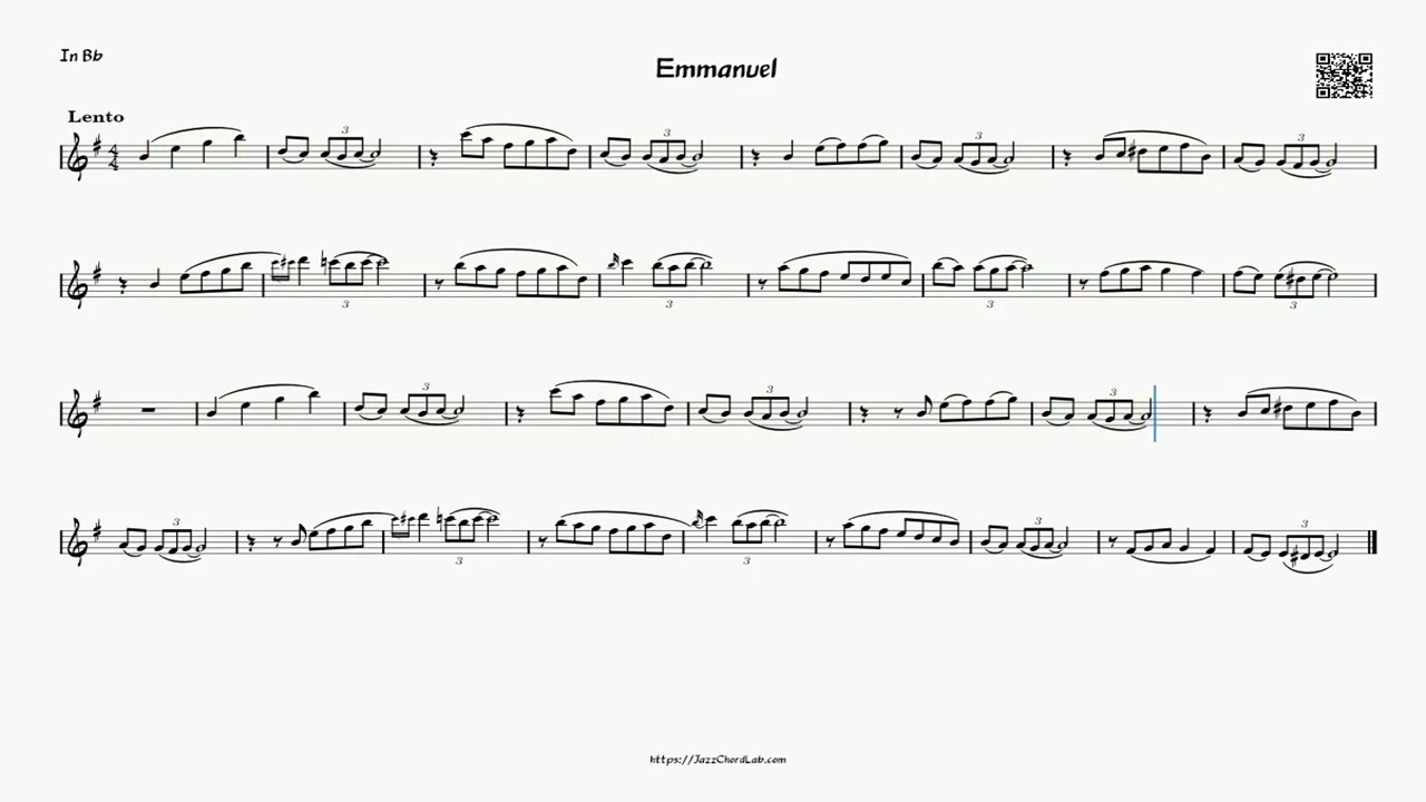 Emmanuel - Backing Track with Sheet Music for Tenor Sax
