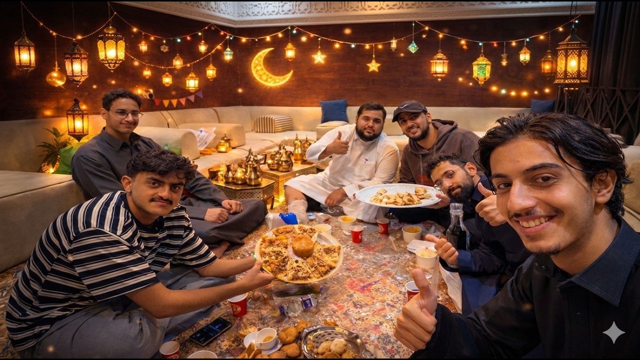 أول فطور رمضان مع شباب اورا 🌙💜
