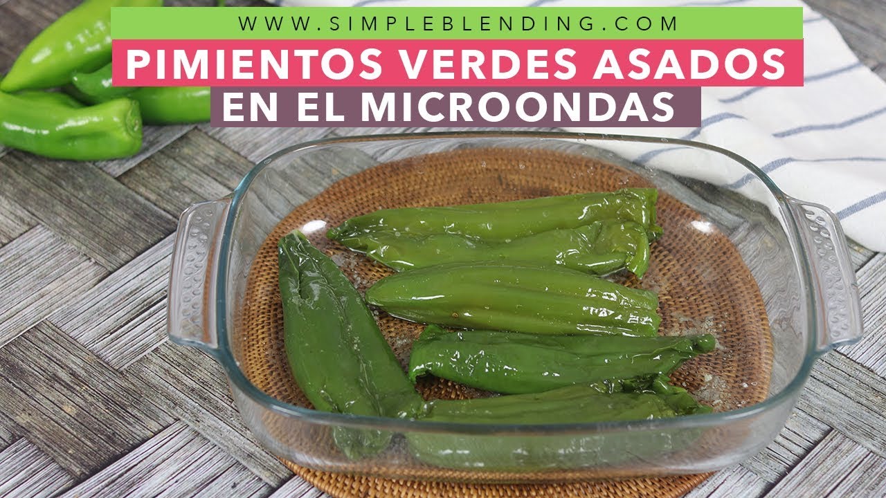 PIMIENTOS ASADOS EN EL MICROONDAS | Pimiento verde asado | Pimientos en microondas