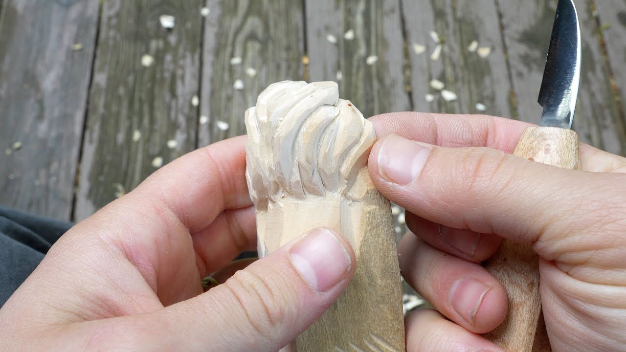 Wood Carving Hair for Beginners-- Easy Lesson on Whittling Hair-Knife Only