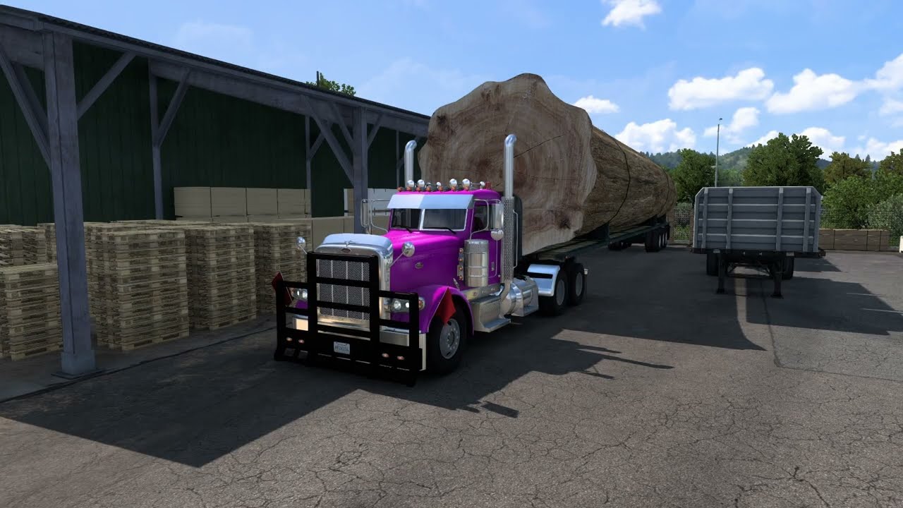Kenworth W900| Moviendo un tronco gigante de 58 toneladas | American Truck Simulator | #202