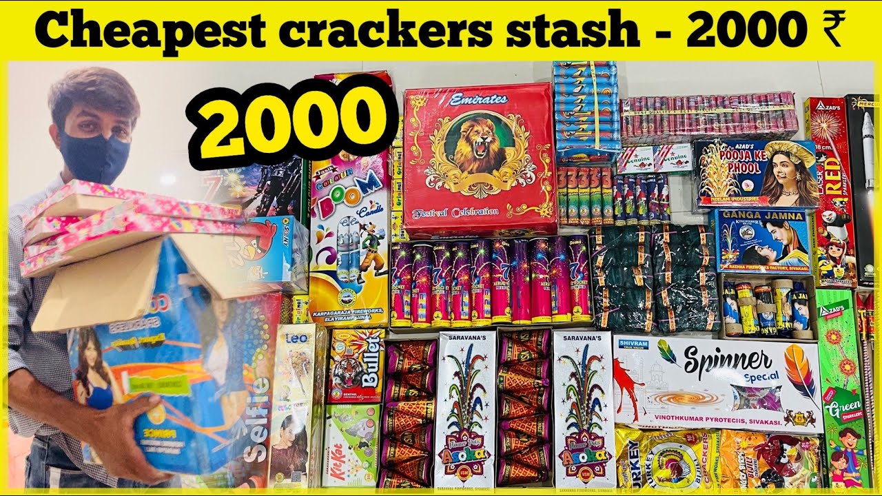 CHEAPEST CRACKERS STASH WORTH 2000  | cheapest cracker market | cheapest crackers 2022 | diwali 2022