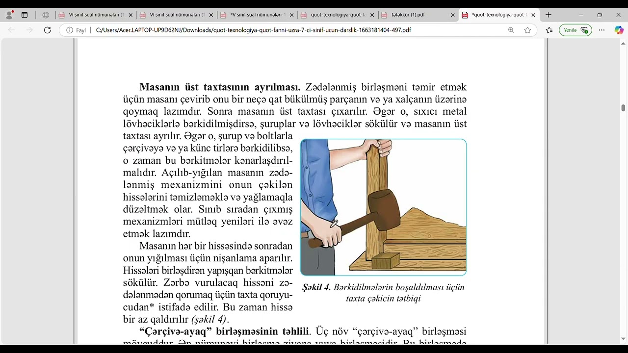 7- ci sinif Texnologiya.M&ouml;vzu 4