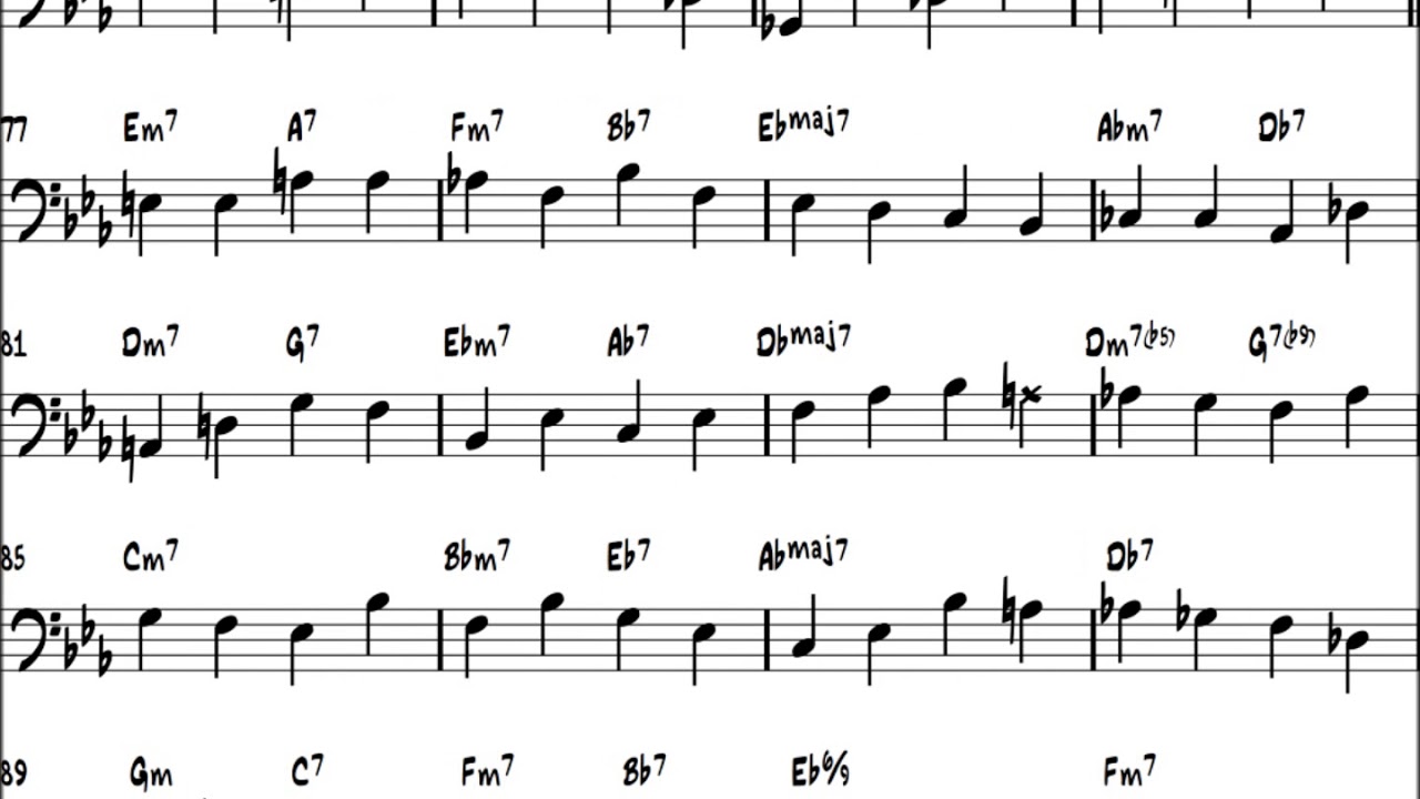 Paul Chambers - Moment's Notice Bass Transcription