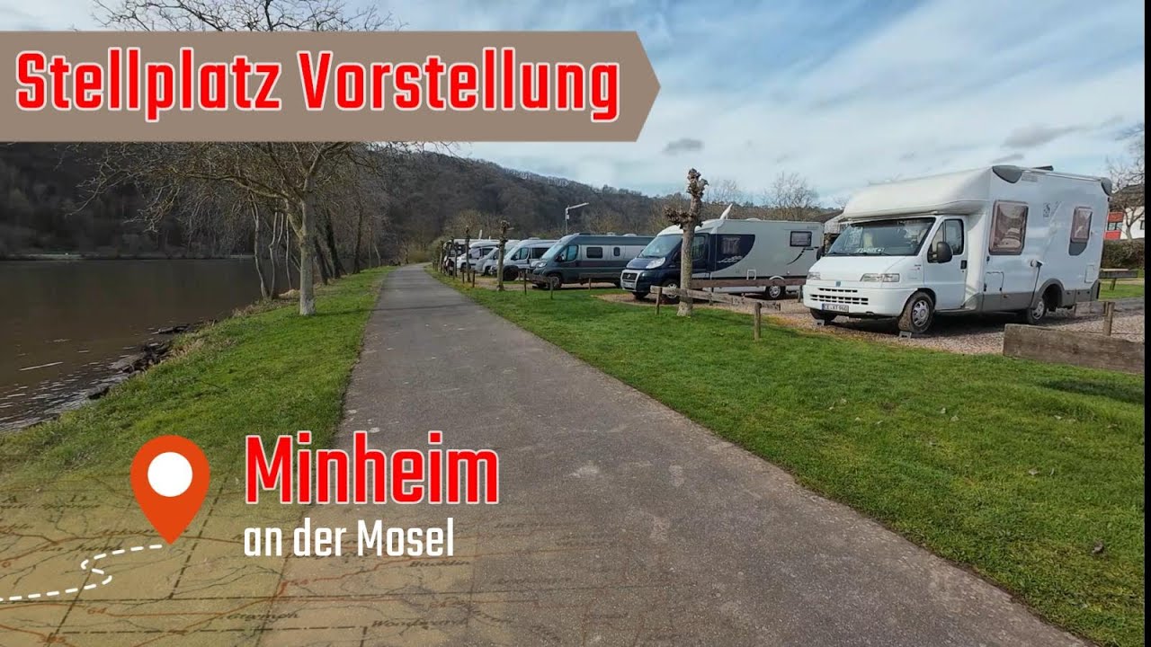 Toller Stellplatz an der Mosel im Winzerort Minheim mit direktem Blick auf die Schifffahrt ..
