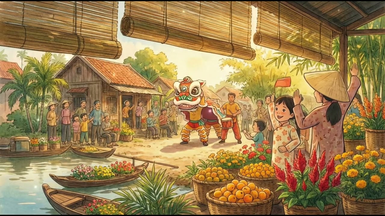 Giai Điệu Ngày Tết Quê Em | Xuân Về Trên Phố Hoa | Nhạc Tết Không Lời Rộn Ràng