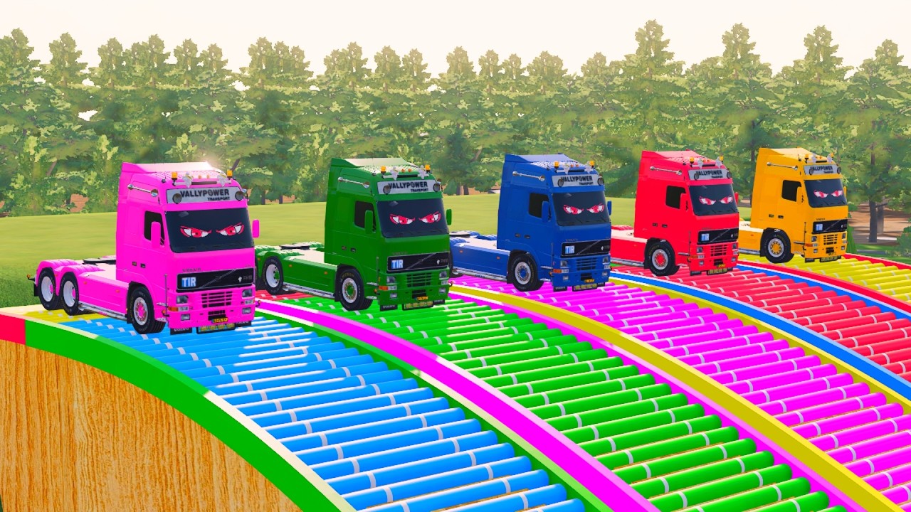 TRANSPORTING POLICE CARS, AMBULANCE, FIRE TRUCK, COLORFUL CARS WITH JEEP#147 - FARMING SIMULATOR 22!