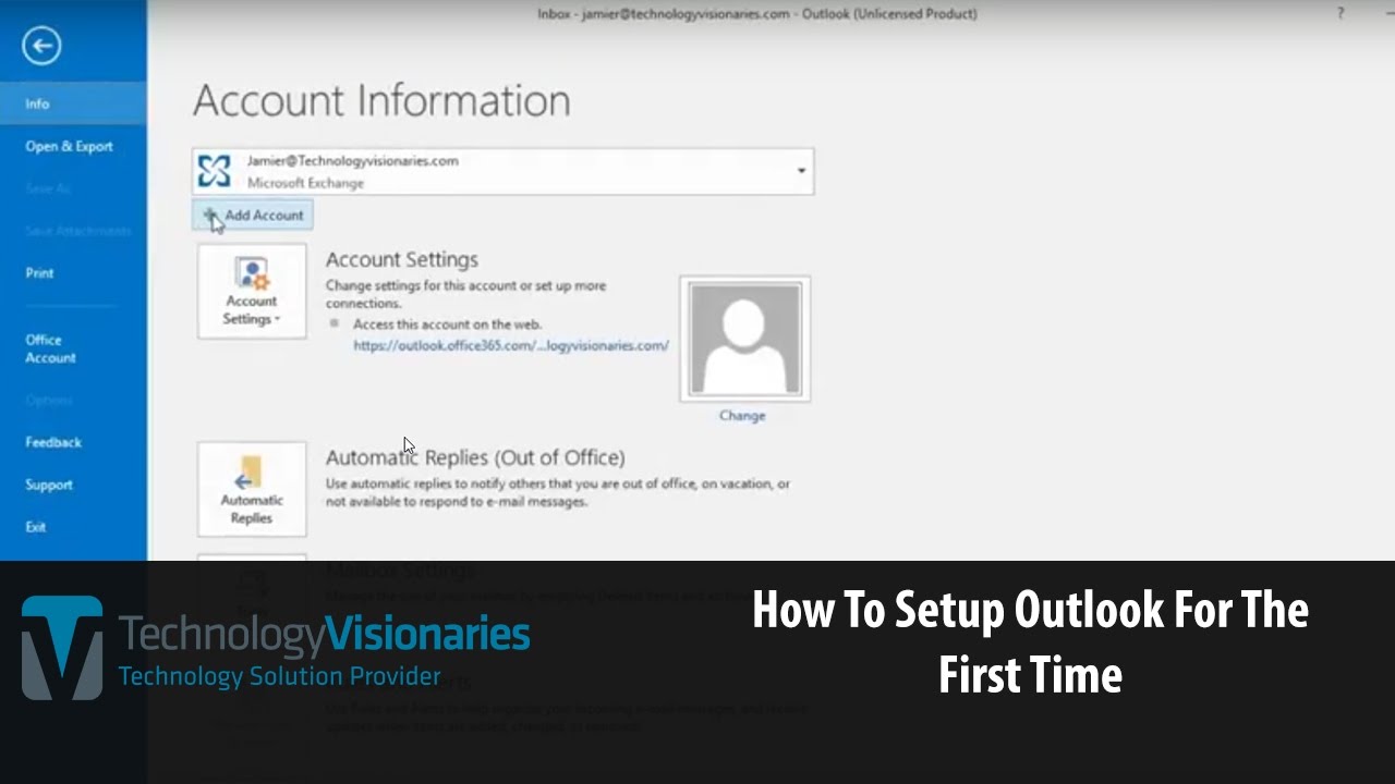 How to Setup Outlook For First Time Use