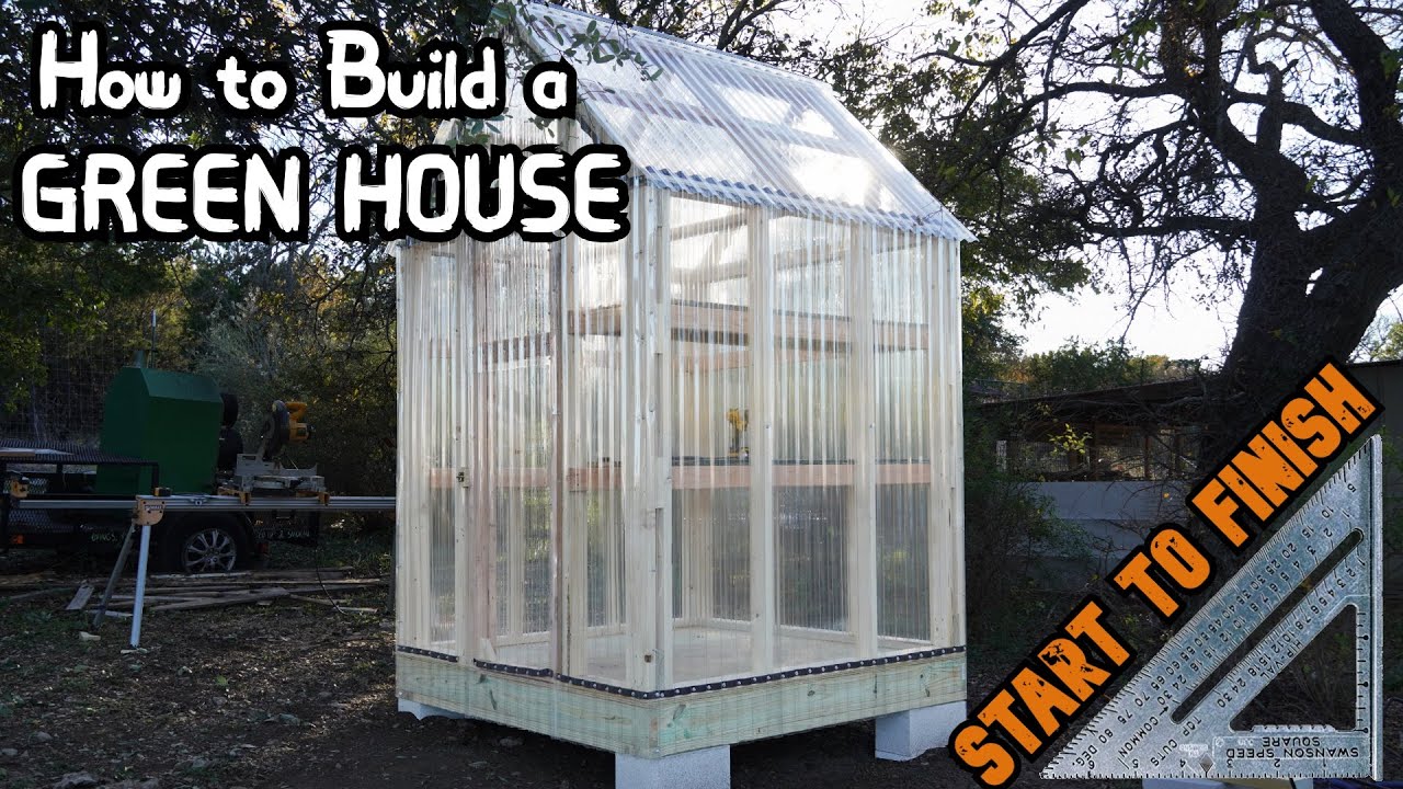 How to build a simple, sturdy, greenhouse with polycarbonate panels and 2x4's