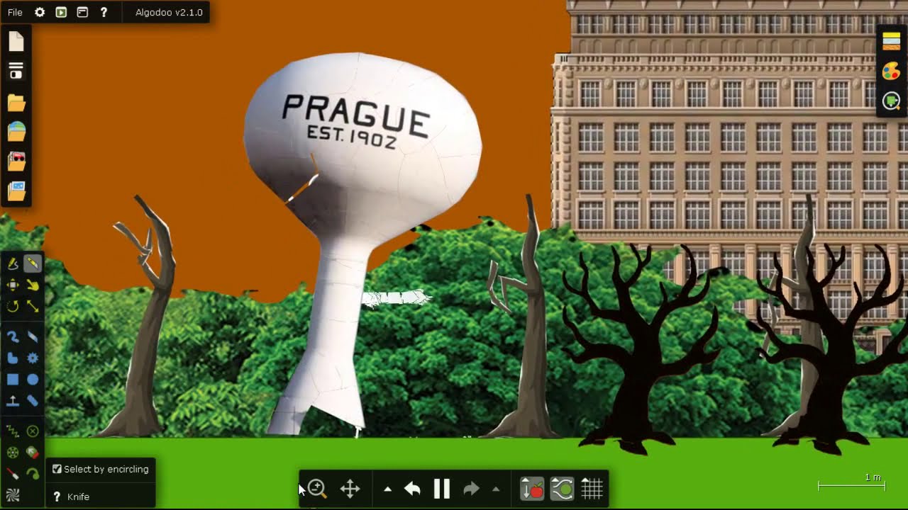 Prague water tower demolition