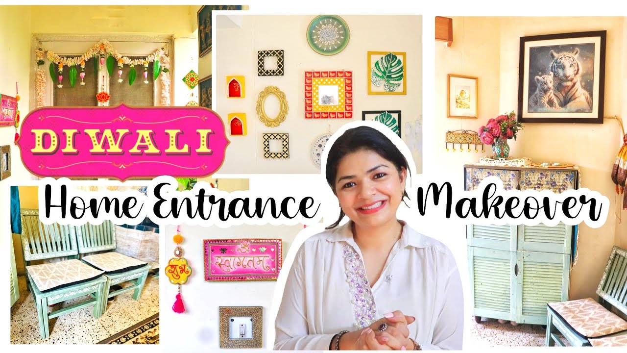 Diwali 🪔 Home Entrance Makeover with 3 Stunning DIY's | Easy Festive Decor Ideas #diywithkanchan