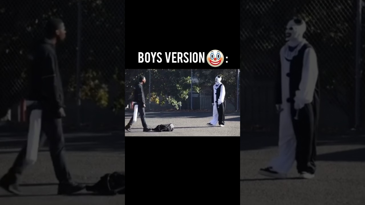 Clown confrontation with boys and men#trollfaceedit#troll #edit