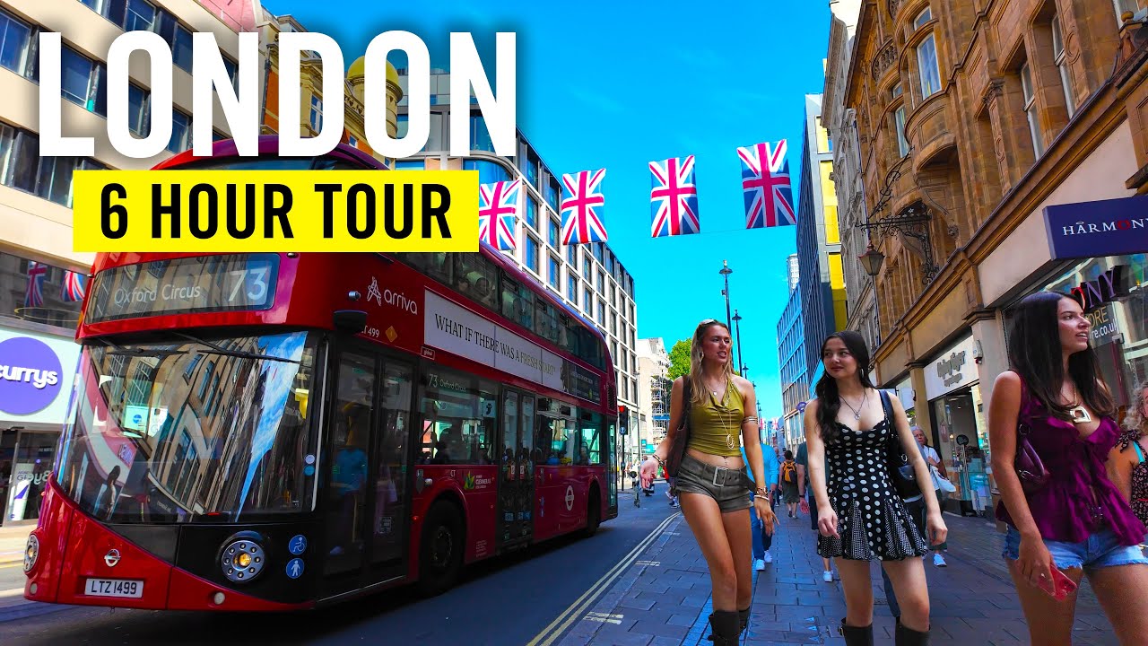 6 Hour Central London Walking Tour 2025 4K – Big Ben | Covent Garden | Leicester Sq
