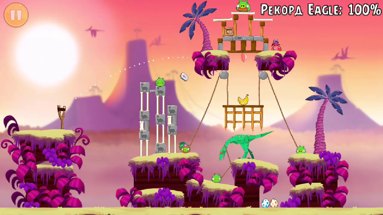 Angry Birds Classic Jurassic Pork All levels (Mighty Eagle) Any%