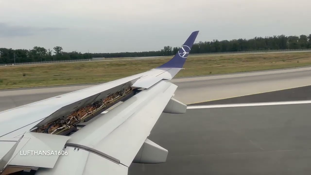 LOT Polish Airlines Embraer E195 LR flight from Warsaw (WAW) to Frankfurt (FRA) airport