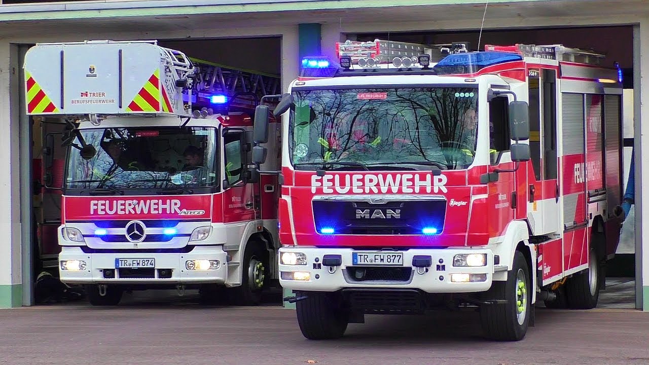 FEUERWEHR TRIER - HLF & DLK im Einsatz! | Patientenrettung mit Drehleiter | Rettungsdienst & NEF!