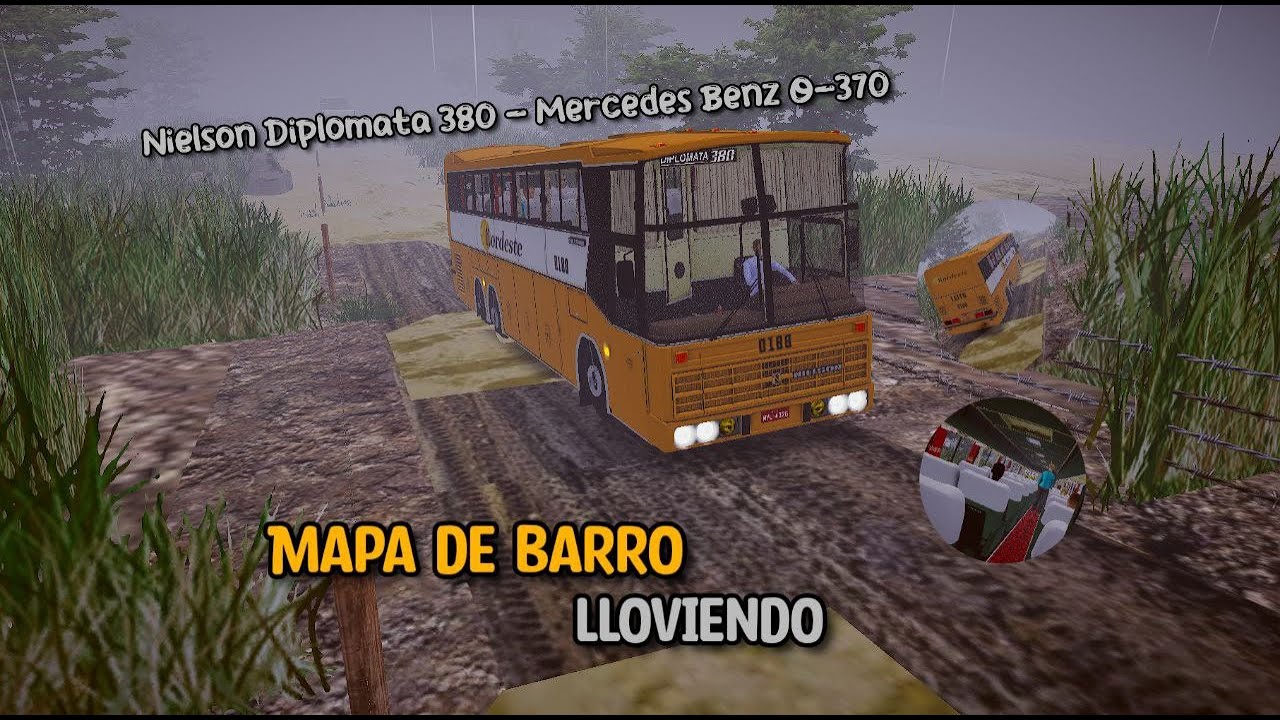 🔹Mapa de Barro LLOVIENDO // Nielson Diplomata 380 - Mercedes Benz O-370 // Proton Bus Simulaitor