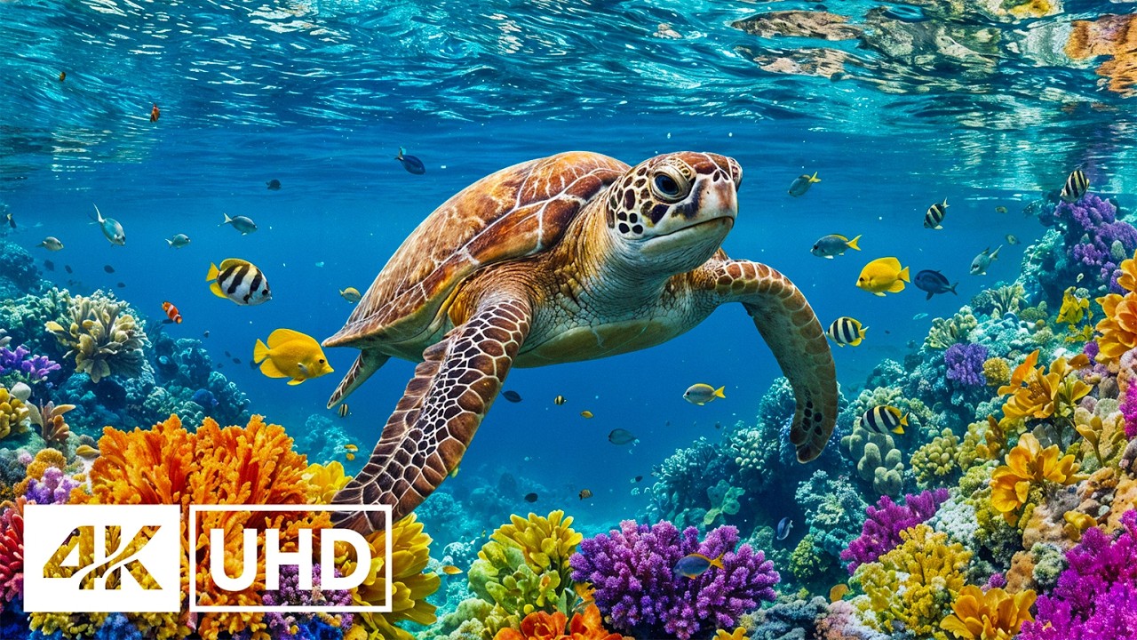 4K Aquarium Ambience ULTRA HD 🐠 Beautiful Marine Fish & Vibrant Coral Reef