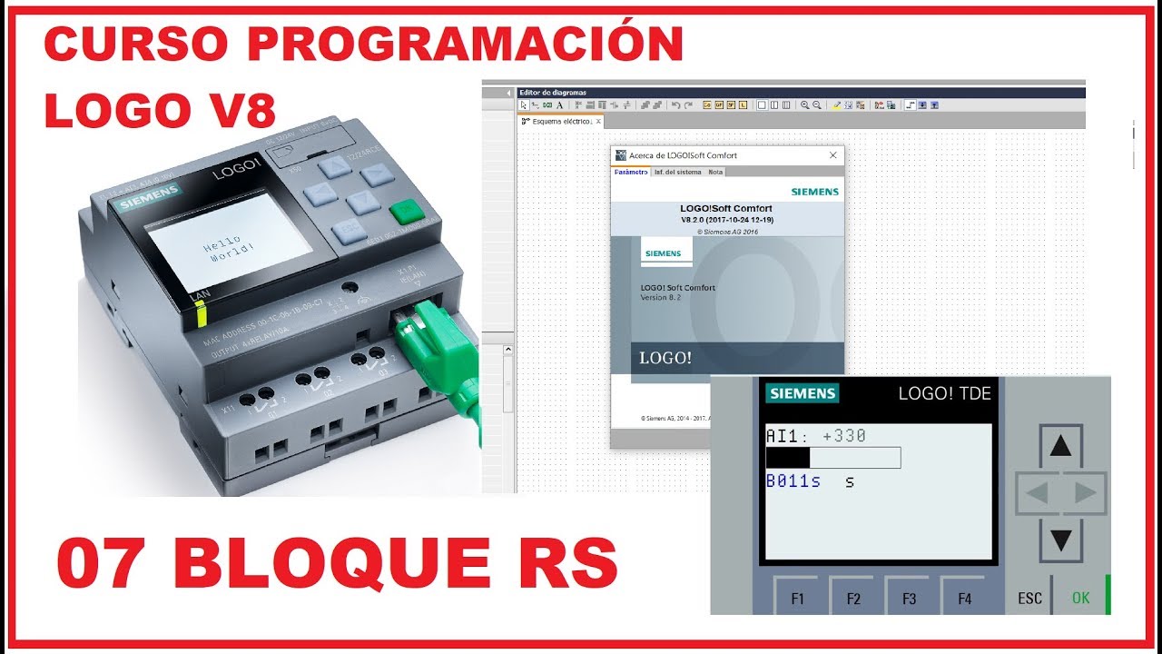 07 Curso de Programación LOGO! Versión 8 desde Cero | Memoria RS (Reset-Set)| SIMULACIÓN CADE SIMU
