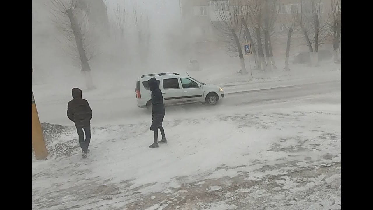 Костанай Метель и шквальный ветер в Костанае