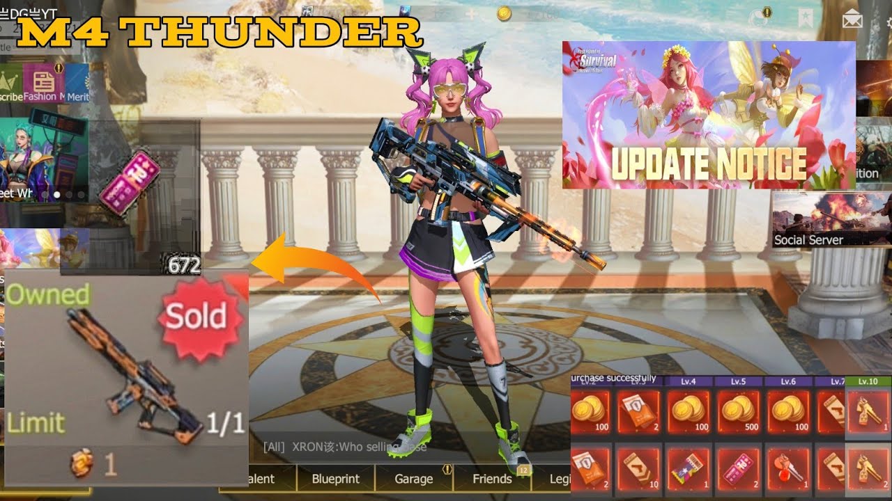 M4 Thunder Open and hero coins -Last Island of Survival