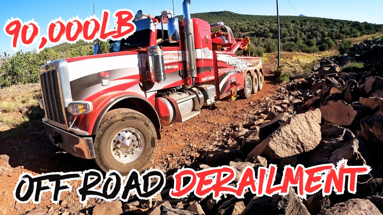 Worlds Largest OFF-ROAD TOW TRUCK!!! Recovers 90,000 lbs of DERAILED rail truck !!