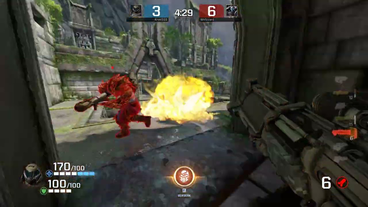 Quake Champions Intense Duel on Ruins of Sarnath