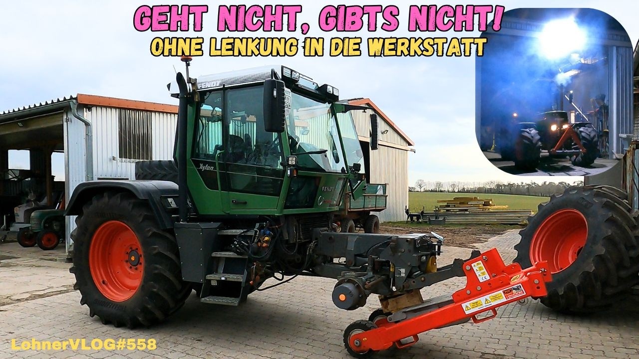 LohnerVLOG#558 Radlos, Traktor schwebt in die Werkstatt I Fendt Xylon 524, Trakjak I Schlepperheber