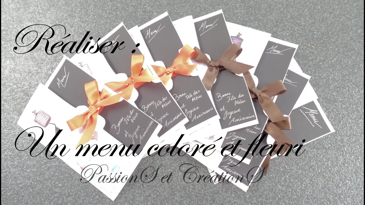Réaliser un Menu coloré et fleuri
