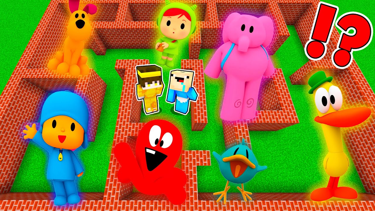 ¡2 Noobs ATRAPADOS en el LABERINTO de POCOYO en Minecraft!
