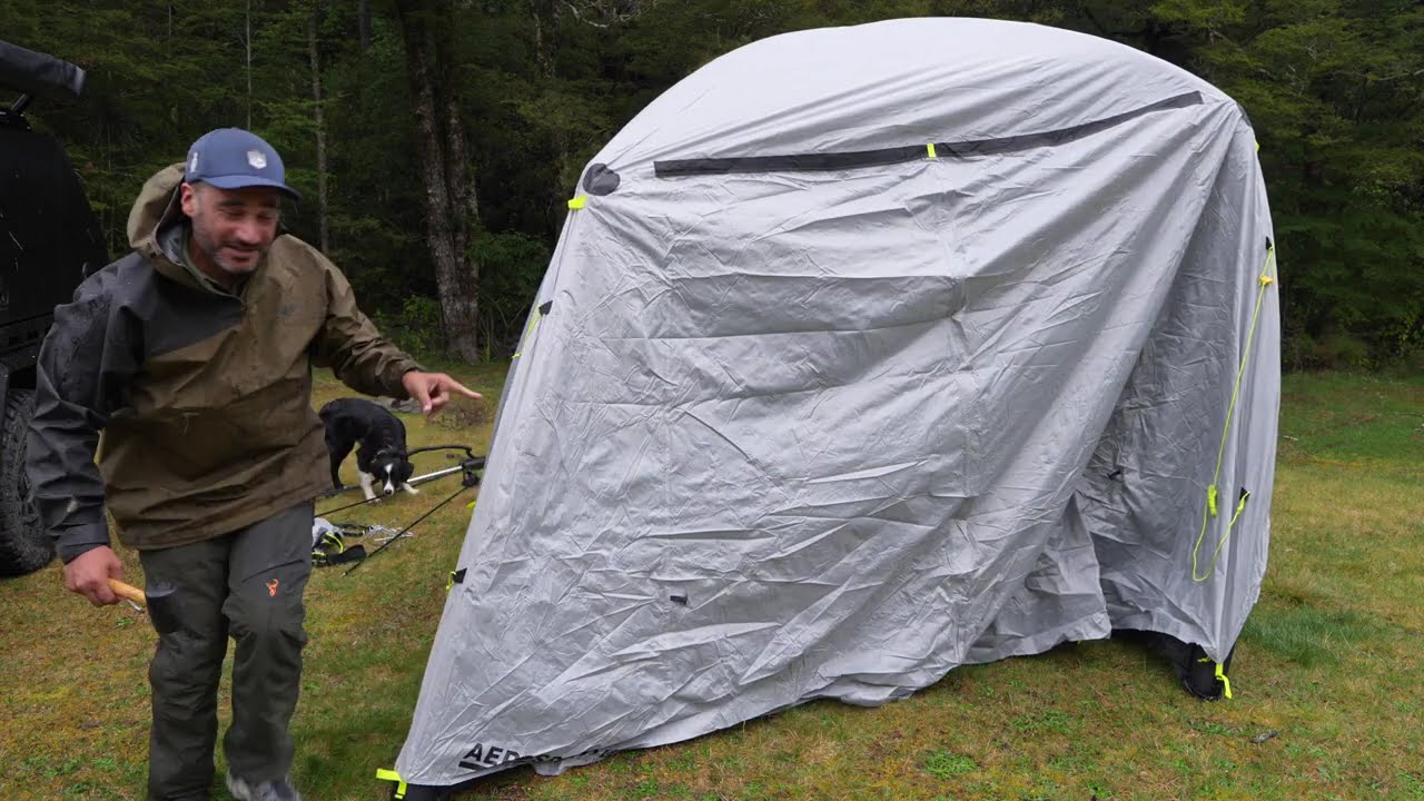 Camping In The Rain With Massive Air Frame Tent