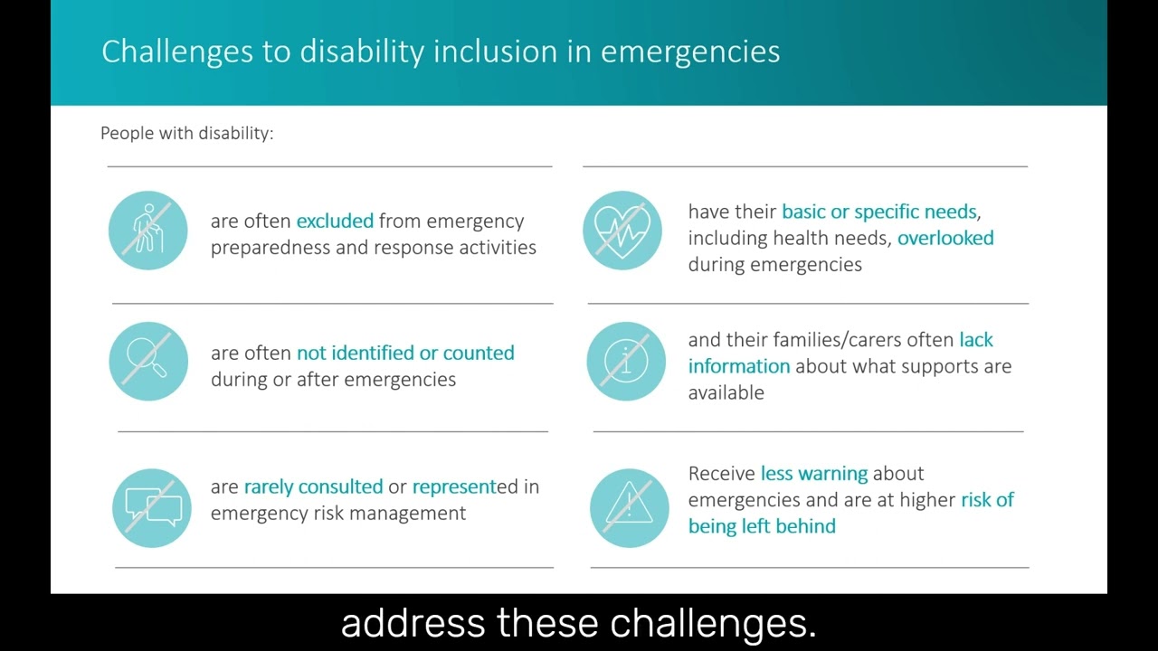Module 7 Video 1: Disability inclusive health in emergencies