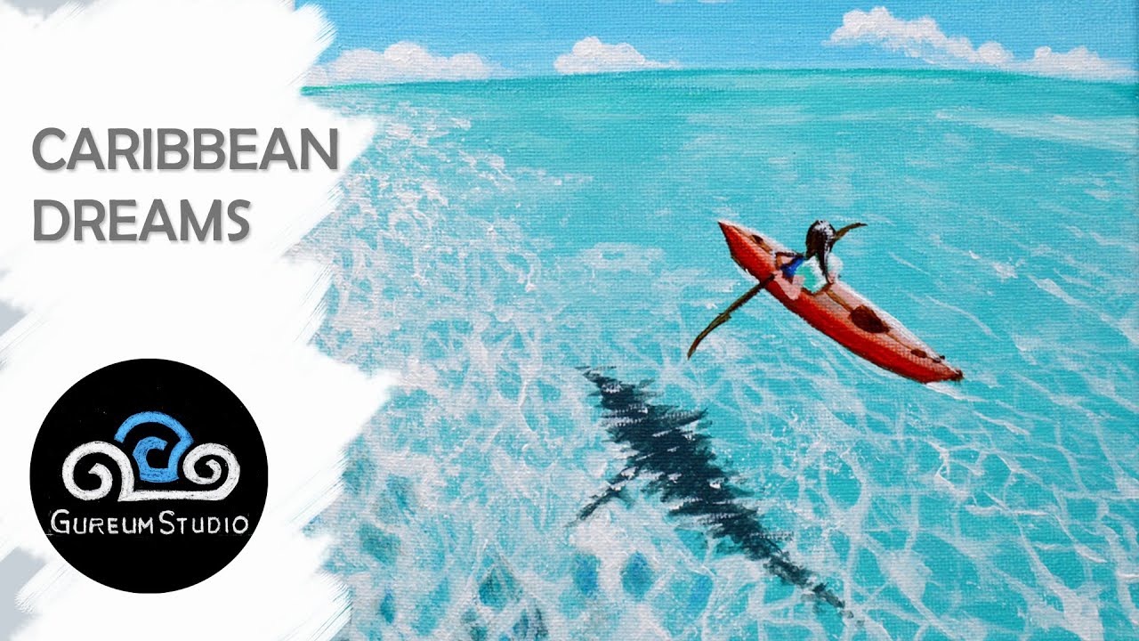 Acrylic Painting Caribbean Dreams | How to Draw Seascape Waves Easy | Tutorial For Beginner #20