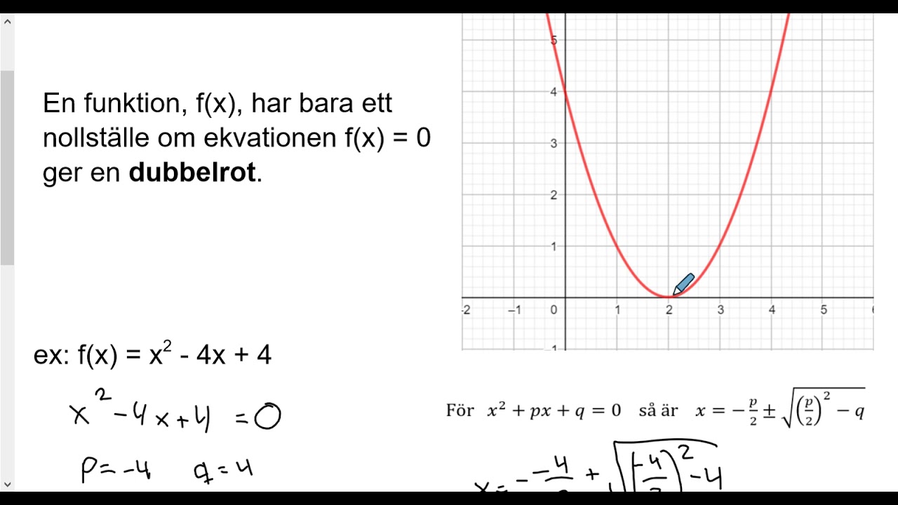 Matematik 2b: Mer om andragradsfunktioner