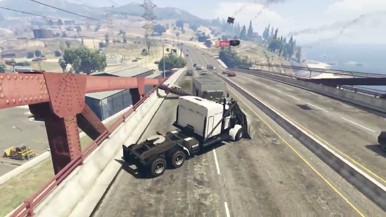 Grand Theft Auto V Phantom Wedge running from cops and destroying the city PART 27