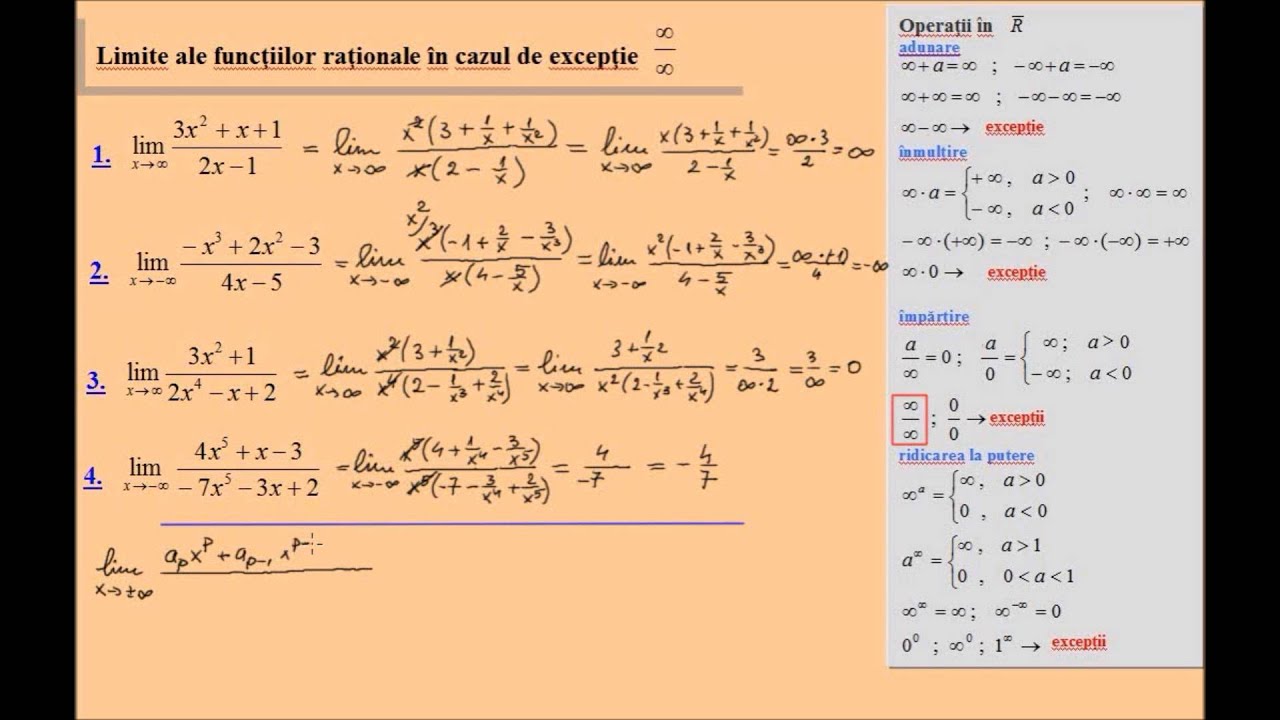 Limite ale functiilor polinomiale, exercitii rezolvate (lic_limitele3)