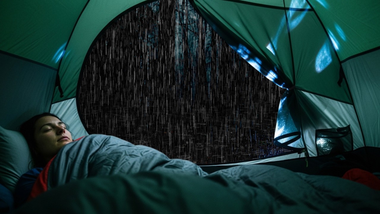 Rain Sounds for Sleep 🌧️ | Gentle Night Rain on Tent