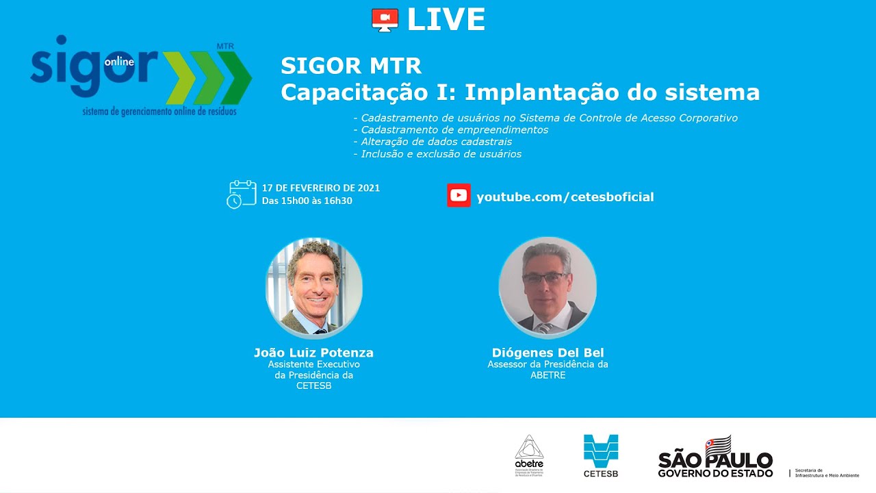 SIGOR - MTR - Capacitação 1: Implantação do Sistema - 17.02.2021
