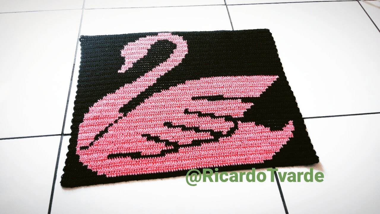 Tapete - Croche - Cisne - Receita passo a passo (com fotos)