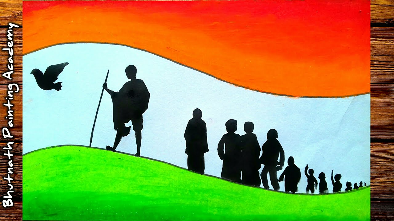 Happy independence day drawing||gandhiji dandi March drawing