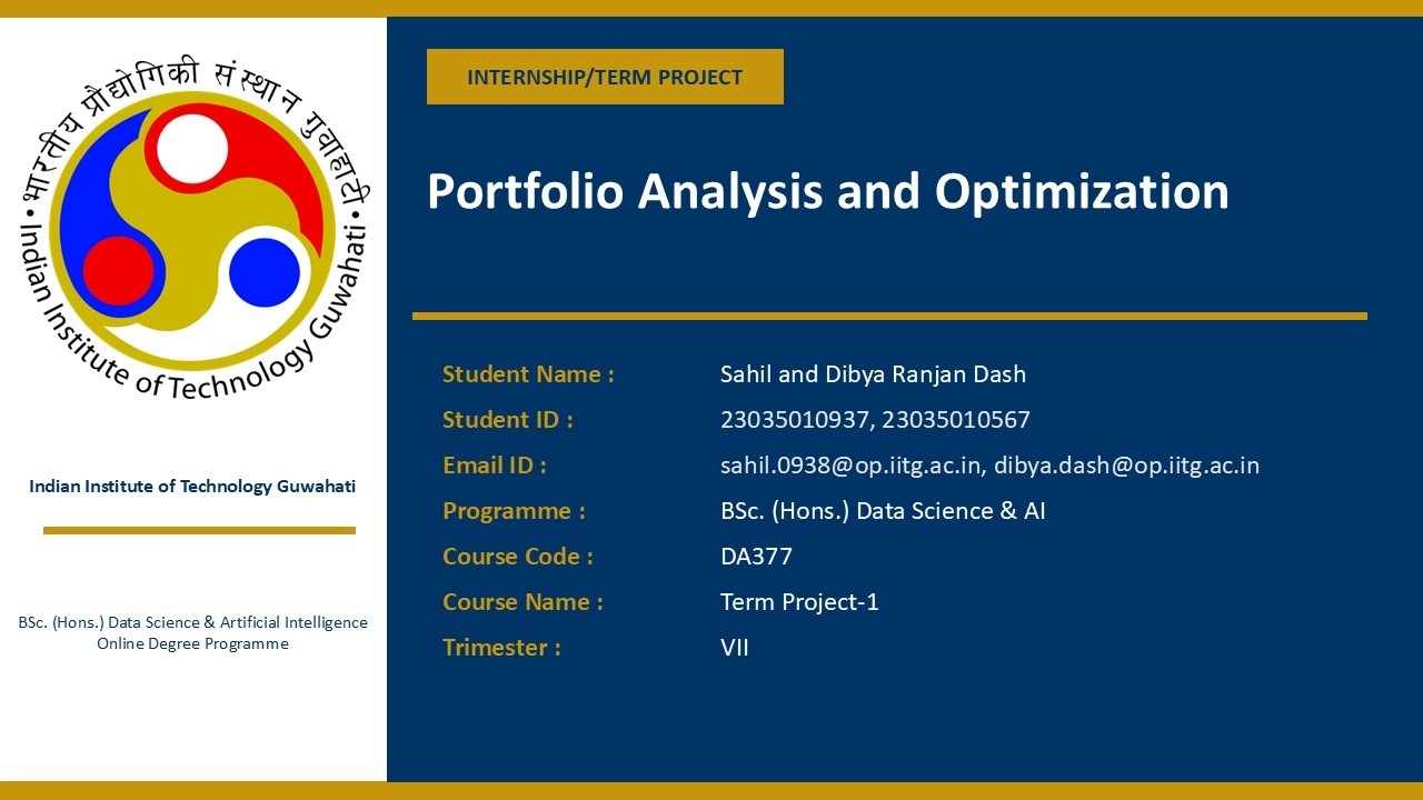 Portfolio Analysis and Optimization | Project Presentation