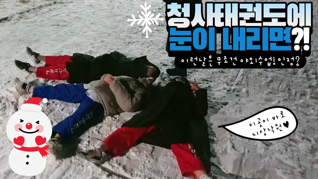 청사태권도 눈이 내리면?! (feat.눈썰매)