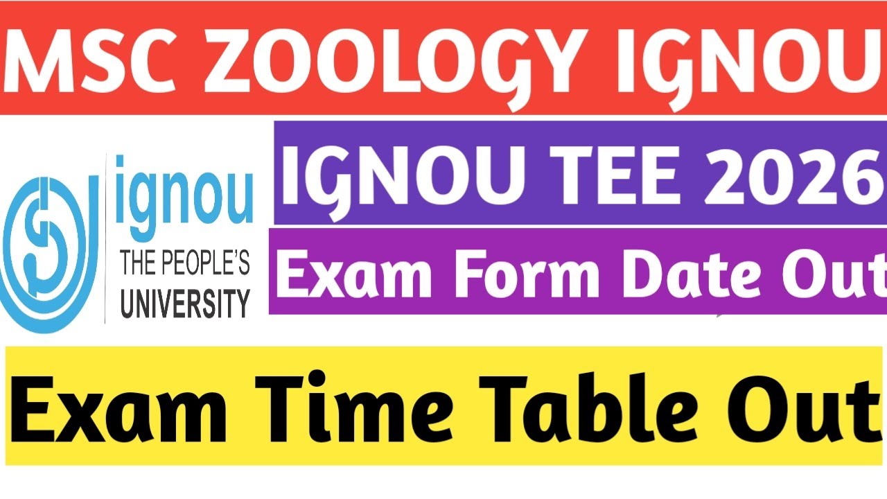 IGNOU MSCZOO TEE JUNE 2026 EXAM FORM  & TIME TABLE  OUT IGNOU EXAM DATE OUT #ignou #exam #assignment