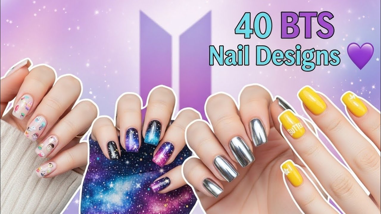 40+BTS Inspired Nail Art Designs 💜 | Stunning K-Pop Nail Ideas for ARMY