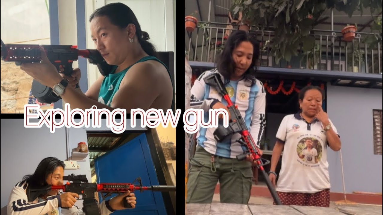 Nani khelaune belama toy gun khelaudai ek budo balak🤣