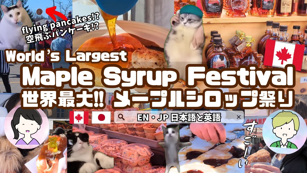 Canada World's Largest Maple Syrup Festival #catmemes 世界最大‼メープルシロップ祭 【国際結婚 Vlog】#猫ミーム カナダ トロント 留学 旅行
